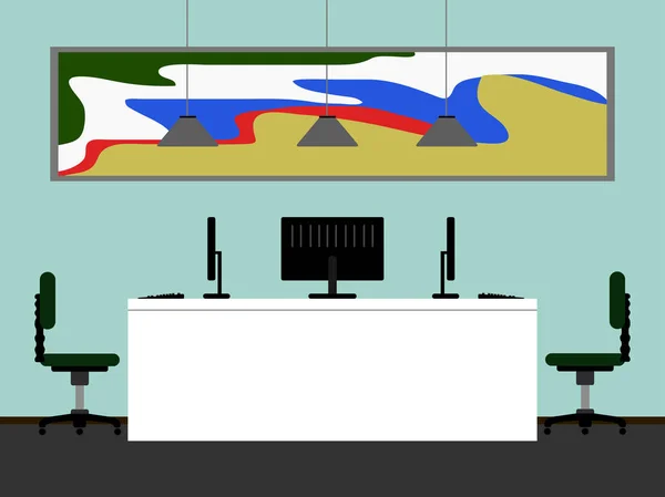 Espacio de trabajo coloreado para empresas — Vector de stock