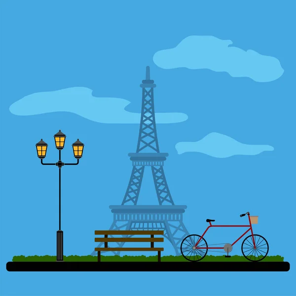 Paysage français coloré — Image vectorielle