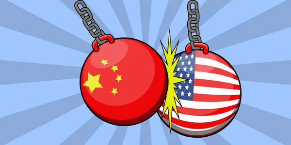 USA vs kínai kereskedelmi háború — Stock Vector