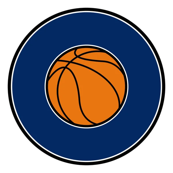 Isolierter Basketballball in einem Schild — Stockvektor