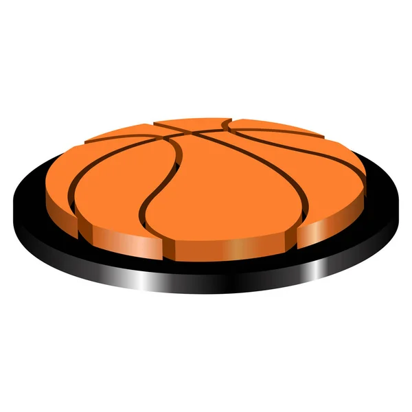 Button shaped basketball ball — Stock Vector