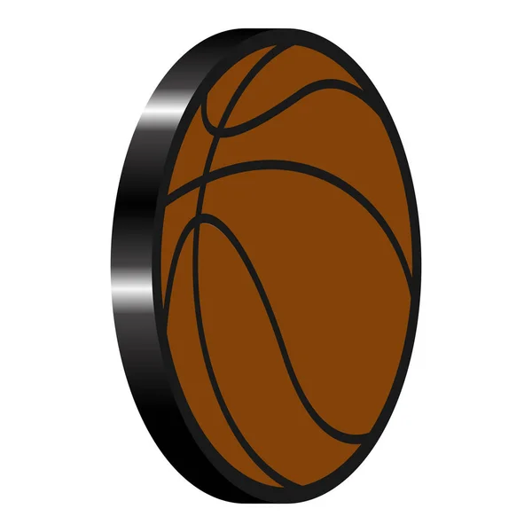 Button shaped basketball ball — Stock Vector