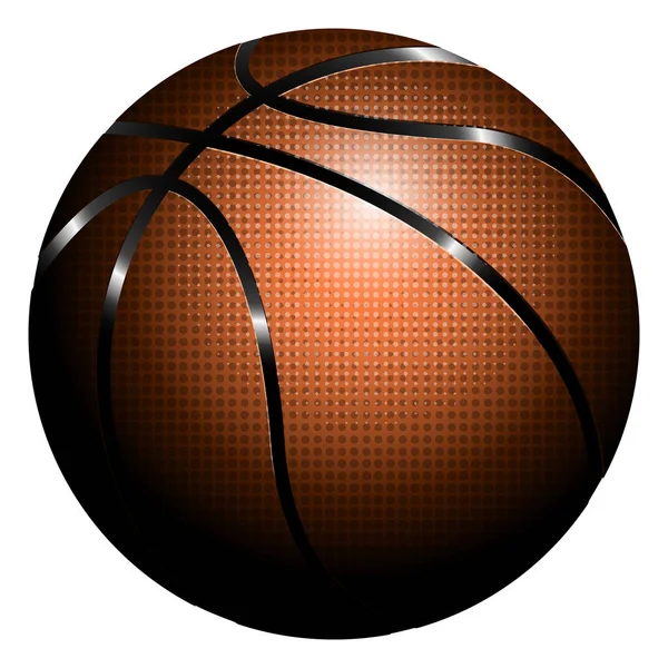 孤立した現実的なバスケットボールボール — ストックベクタ