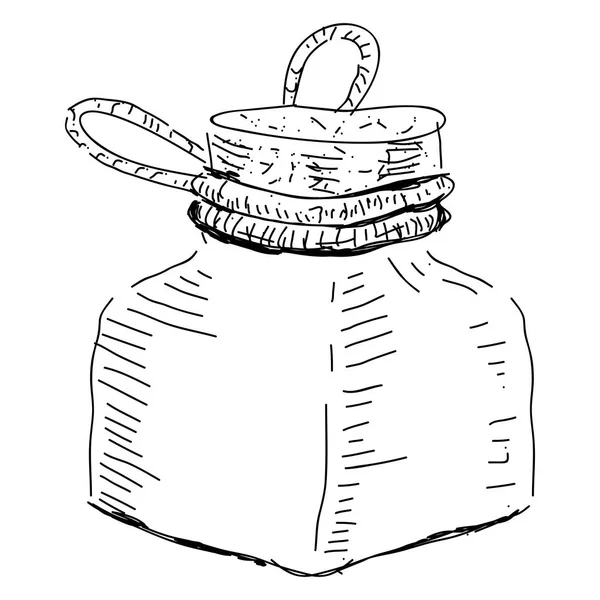 Geïsoleerde schets van een fles met kurk — Stockvector