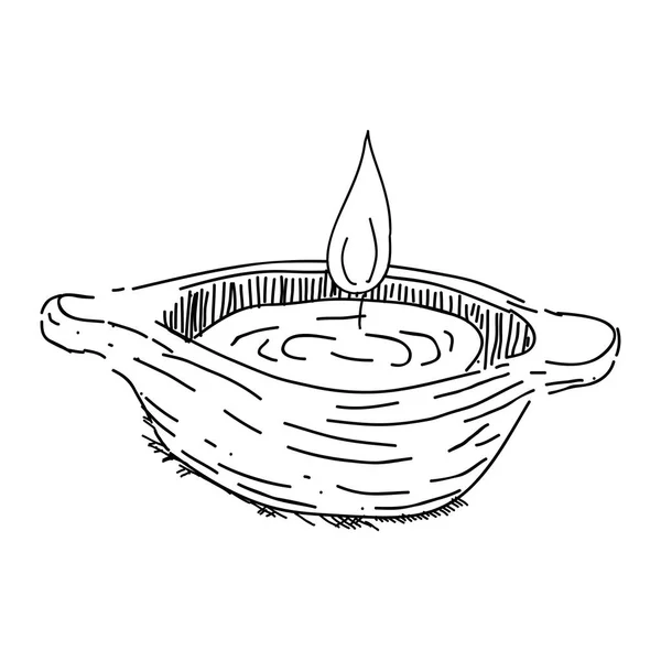 Esbozo aislado de una vela — Archivo Imágenes Vectoriales