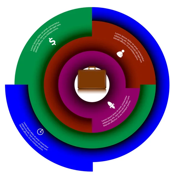 Business-Infografik mit Aktentasche — Stockvektor