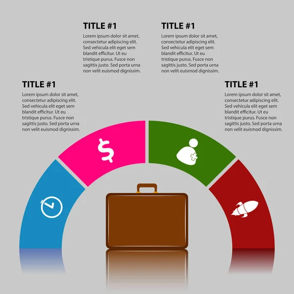 Business-Infografik mit Aktentasche — Stockvektor
