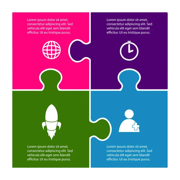 Puzzle em forma de infográfico de negócios —  Vetores de Stock