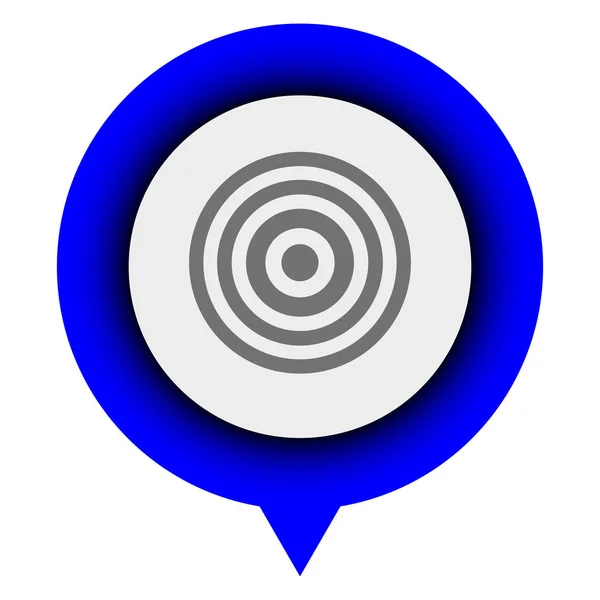 Isolerad mål ikon i en plats-PIN — Stock vektor
