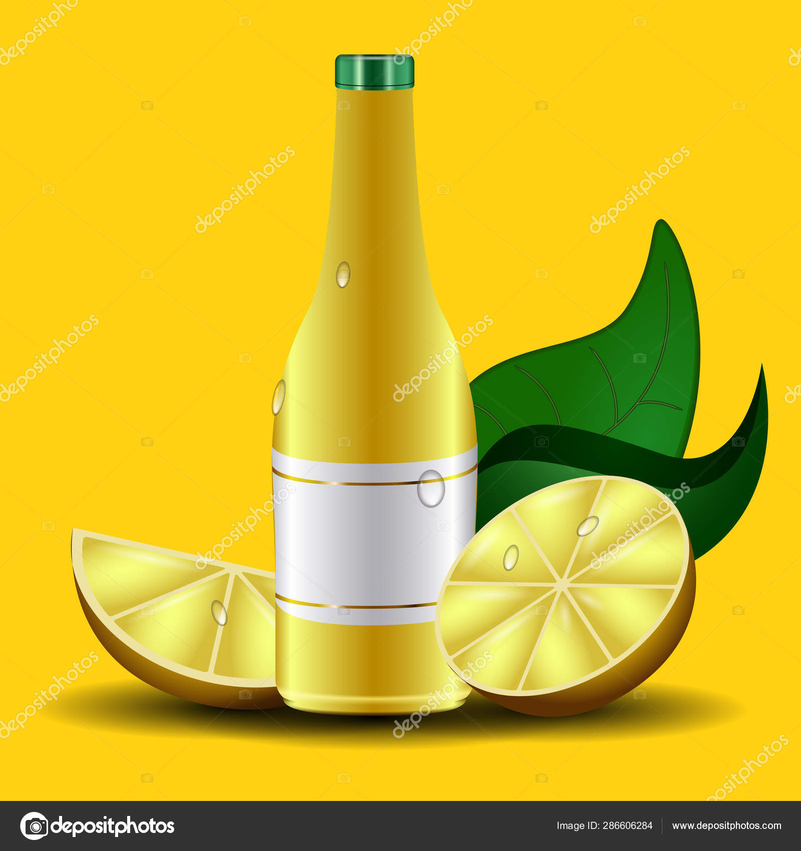 Lemon juice bottle Stock Vector by ©LAUDiseno 286606284