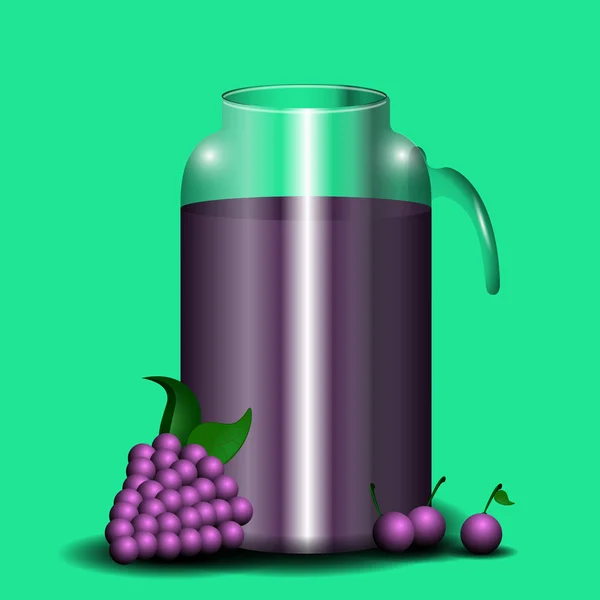 Tarro de jugo de uvas — Vector de stock