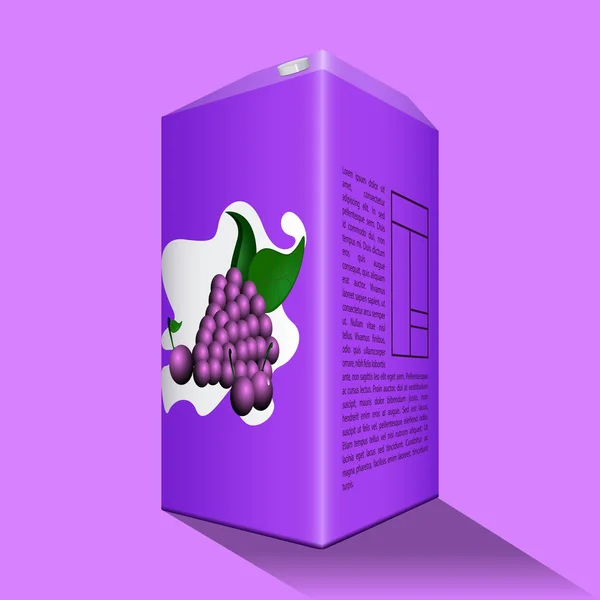 Caja de zumo de uvas — Vector de stock