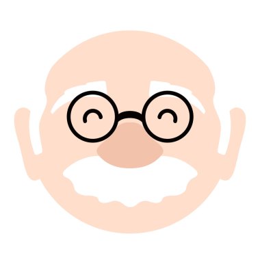 İzole mutlu yaşlı adam avatar