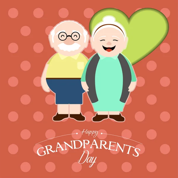Hari kakek-nenek bahagia - Stok Vektor