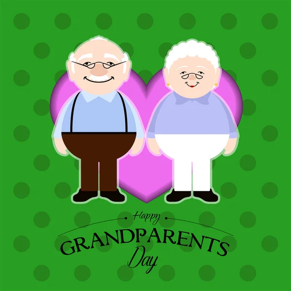 Hari kakek-nenek bahagia - Stok Vektor