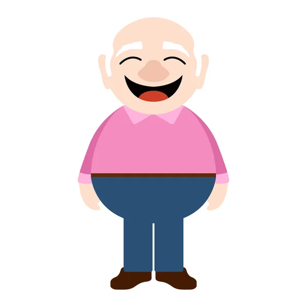 Isolated happy elder man — Stock Vector