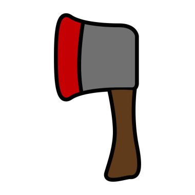 İzole renkli itfaiyeci balta simgesi