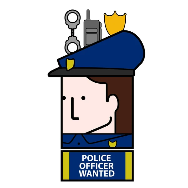 Police officer wanted avatar image — Stock Vector