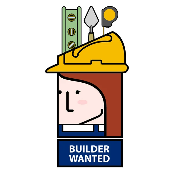 Builder akarta avatar kép — Stock Vector