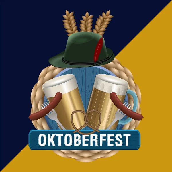 Oktoberfest imagen del cartel — Vector de stock