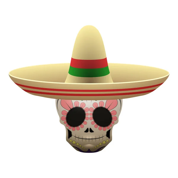 Традиционный мексиканский череп — стоковый вектор