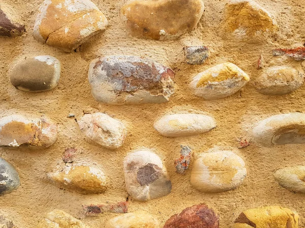 Ortaçağ taş duvarının dokusu. Geçmişin için mükemmel.