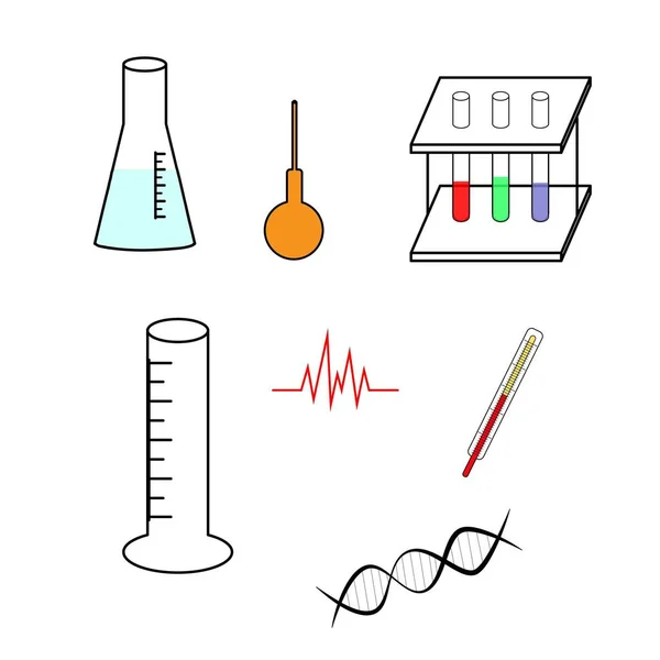 Image Icônes Vectorielles Sur Thème Médecine Laboratoire Hôpital Clinique Tout — Image vectorielle