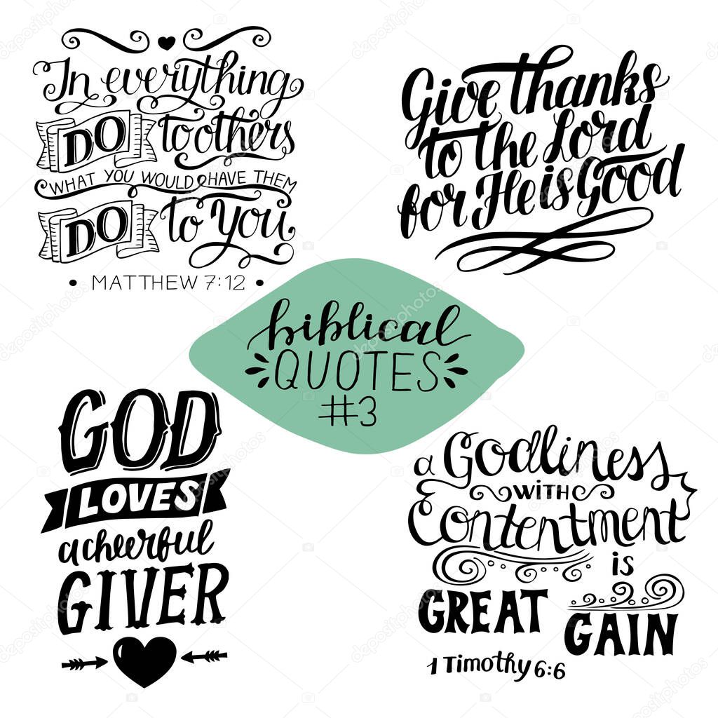 Hand lettering collection number 3 with 4 Bible verses.