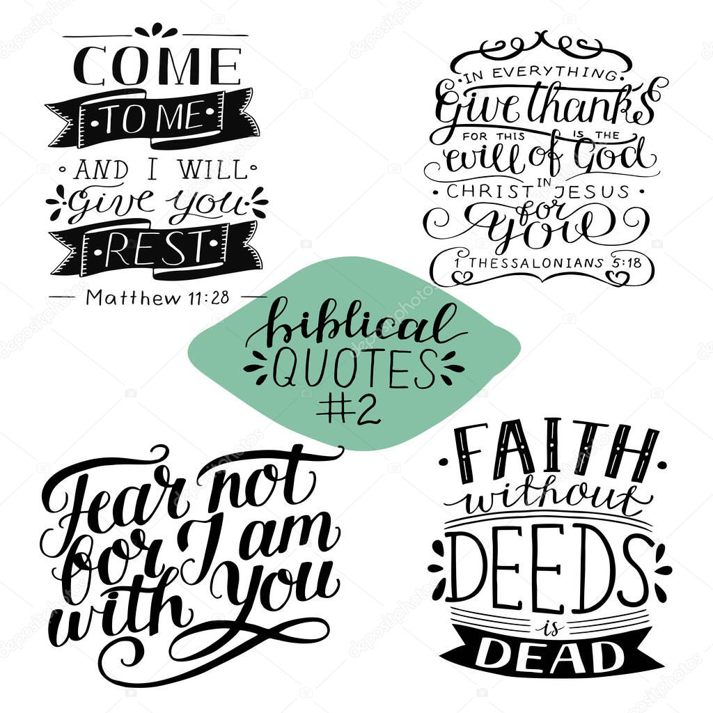 Hand lettering collection number 2 with 4 Bible verses.