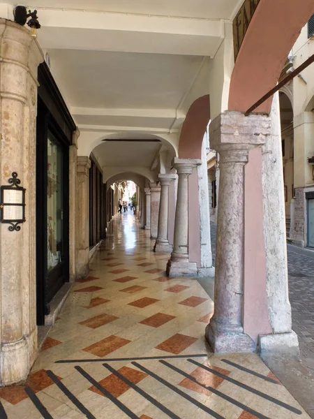 Bassano Del Grappa Veneto Italy Arcade Historic Center One Oldest — Stock Photo, Image