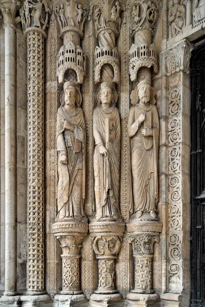 Saint Etienne Cathedral Bourges France South Portal Three Typically Gothic — Stock Photo, Image