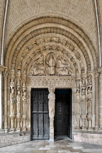 Catedral Saint Etienne Bourges Francia Portal Sur Fue Construido Siglo — Foto de Stock