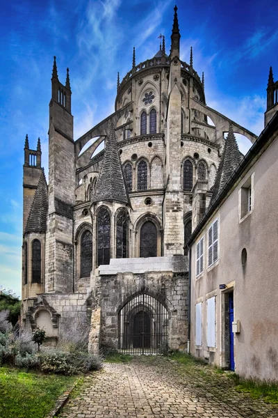 Catedral Saint Etienne Bourges França Apse Com Contrafortes Voadores Que — Fotografia de Stock