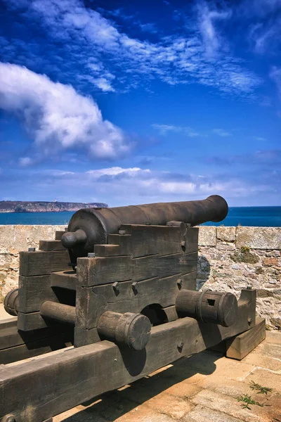 Форт Лате Бретань Франція Гармата Форті Латте Вказувала Море Блакитним — стокове фото