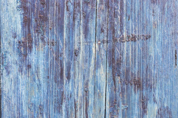 Texture Vecchie Assi Legno Con Sbucciatura Vernice Blu — Foto Stock
