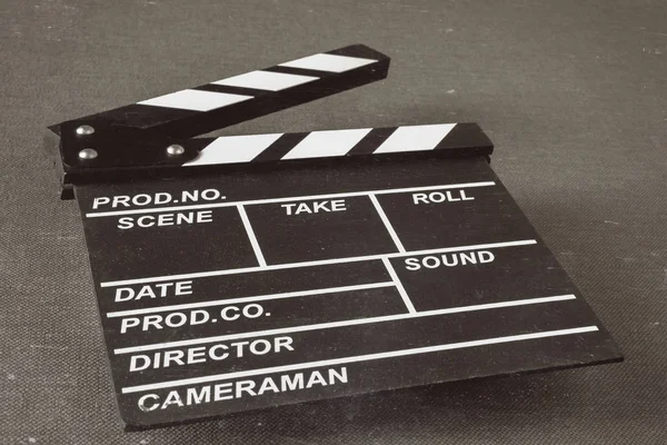 Clapperboard Shot Perspective Table Stylized Photo — Stock Photo, Image
