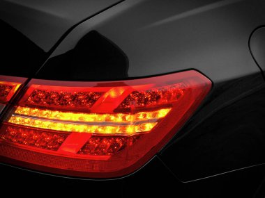 Siyah binek otomobil Arka fren ışık. Parça