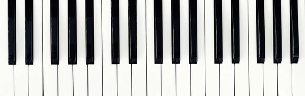 Teclado Blanco Negro Gran Piano Concierto Fragmento — Foto de Stock