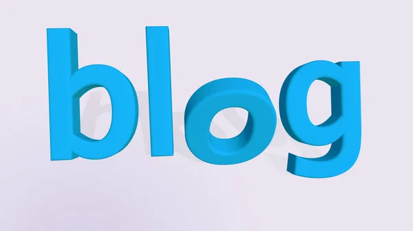 The word BLOG in 3D letters of blue