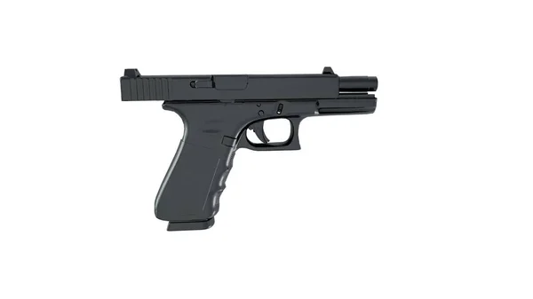 Black Gun Pistol Transparent Background Render — Stock Photo, Image