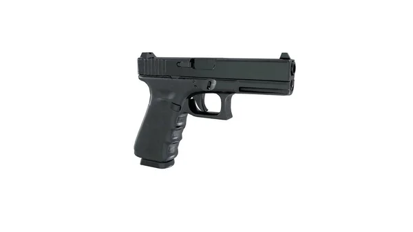 Black Gun Pistol Transparent Background Render — Stock Photo, Image