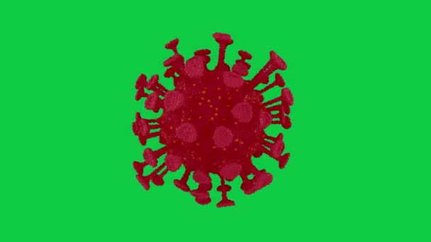 Covid Coronavirus Rotación Animación 2029 2020 Fondo Verde Chroma Key — Vídeos de Stock