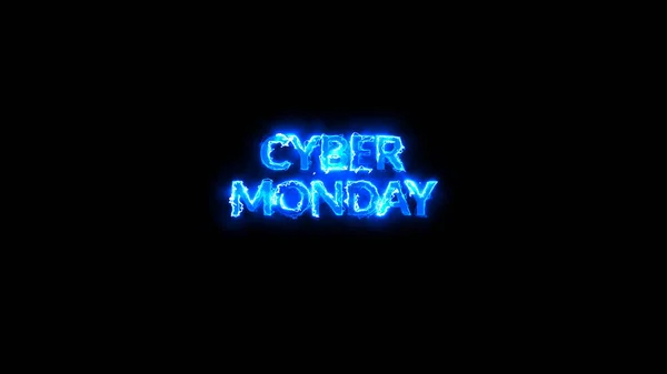 Cyber Monday Word Neon Light Luminous Signboard Nightly Advertising Advertisement — Stock Photo, Image