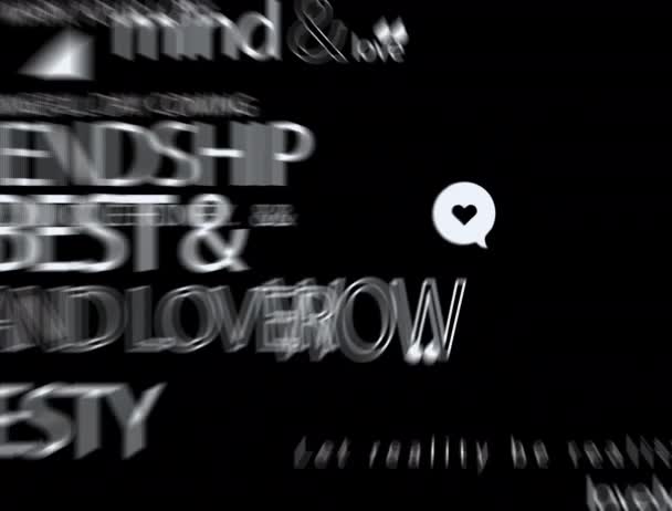Απεικόνιση λέξεων του σχήματος αγάπης πολεμικές τέχνες animation κίνηση γραφικών βίντεο.with Alpha Channel διαφανές φόντο — Αρχείο Βίντεο
