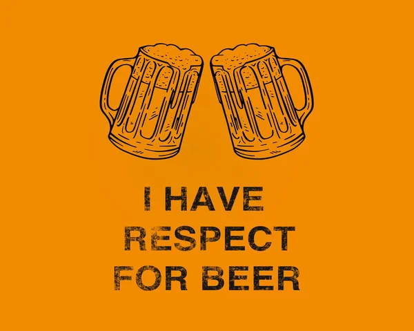Bier Festival Illustratie Met Bier Mok Grunge Tekst Gele Achtergrond — Stockfoto