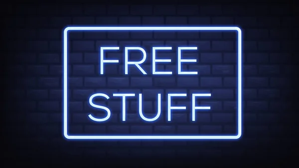 Free Stuff Neon Sign Illustration Brick Wall Background — Stock Photo, Image