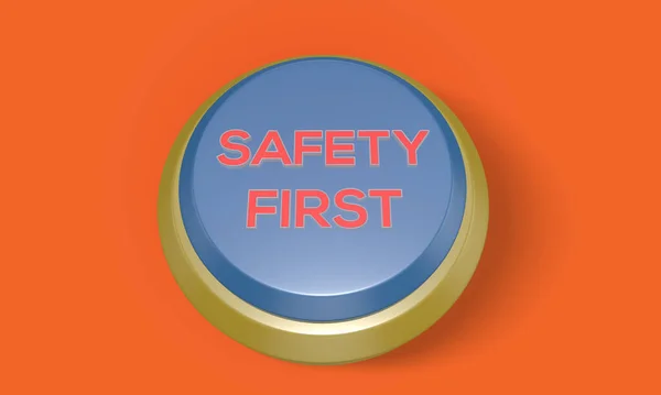 Render Siguranță Primul Buton Text — Fotografie, imagine de stoc