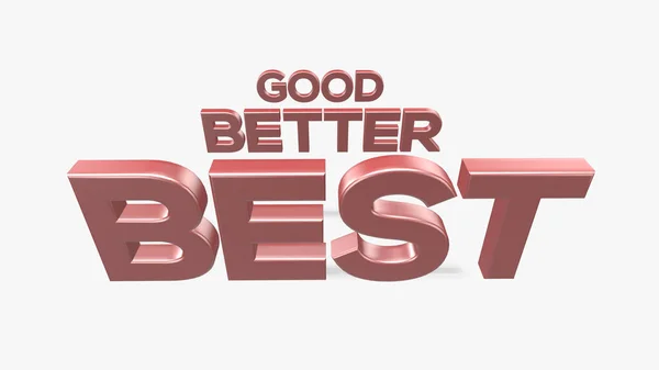 Render Good Better Best Word White Background — Stock Photo, Image