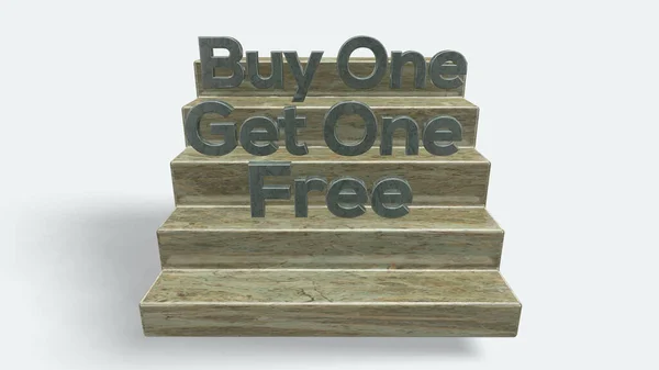 Buy One Get One Free Text Stair White Háttér — Stock Fotó