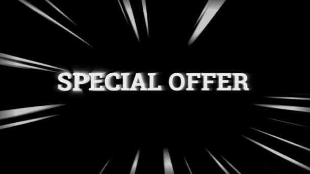 Special Offer Word Animation Motion Graphic Video Alpha Channel Transparent — Stock Video